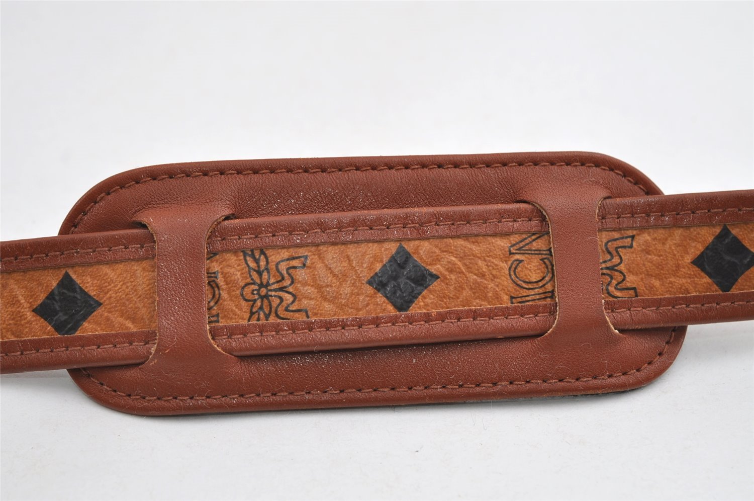 Authentic MCM Visetos Leather Vintage Shoulder Cross Body Bag Purse Brown 7530I