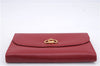 Authentic CELINE Carriage Motif Wallet Clutch Bag Purse Leather Red Box 7533D