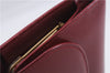 Authentic CELINE Carriage Motif Wallet Clutch Bag Purse Leather Red Box 7533D