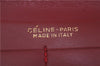 Authentic CELINE Carriage Motif Wallet Clutch Bag Purse Leather Red Box 7533D