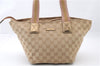 Authentic GUCCI Shoulder Hand Bag Purse GG Canvas Leather 131228 Beige 7536C