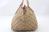 Authentic GUCCI Shoulder Hand Bag Purse GG Canvas Leather 131228 Beige 7536C