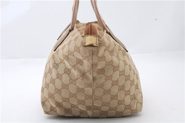 Authentic GUCCI Shoulder Hand Bag Purse GG Canvas Leather 131228 Beige 7536C