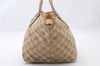 Authentic GUCCI Shoulder Hand Bag Purse GG Canvas Leather 131228 Beige 7536C