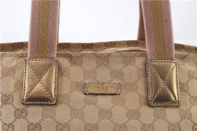 Authentic GUCCI Shoulder Hand Bag Purse GG Canvas Leather 131228 Beige 7536C