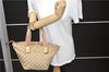 Authentic GUCCI Shoulder Hand Bag Purse GG Canvas Leather 131228 Beige 7536C