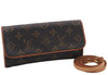 Authentic Louis Vuitton Monogram Pochette Twin PM Shoulder Bag M51854 LV 7538D