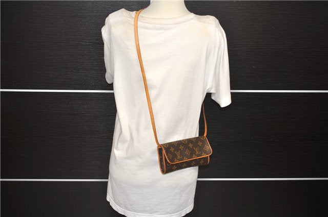 Authentic Louis Vuitton Monogram Pochette Twin PM Shoulder Bag M51854 LV 7538D