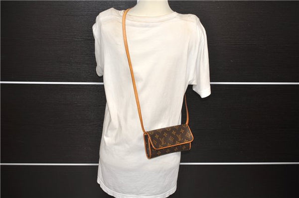 Authentic Louis Vuitton Monogram Pochette Twin PM Shoulder Bag M51854 LV 7538D