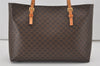 Authentic CELINE Macadam Blason Shoulder Tote Bag PVC Leather Brown 7539I