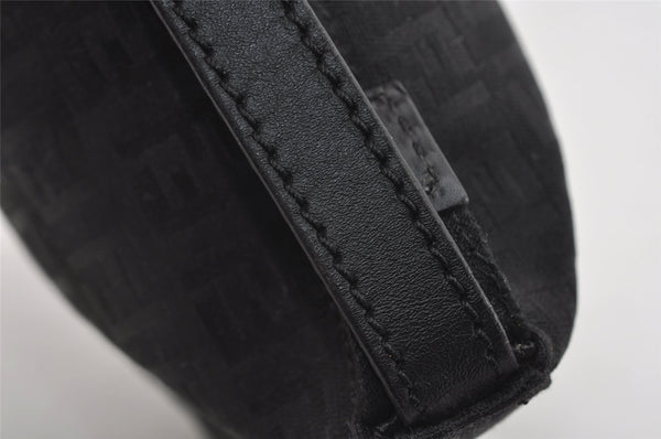 Authentic FENDI Zucchino Vintage Hand Bag Purse Canvas Leather Black 7541I