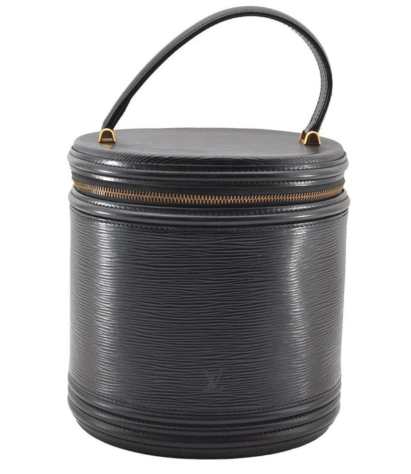 Authentic Louis Vuitton Epi Cannes Cosmetic Hand Bag Purse Black M48032 LV 7542I