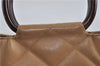 Auth CHANEL Calf Skin Matelasse Tortoise Shell Handle Hand Bag Beige CC 7544D