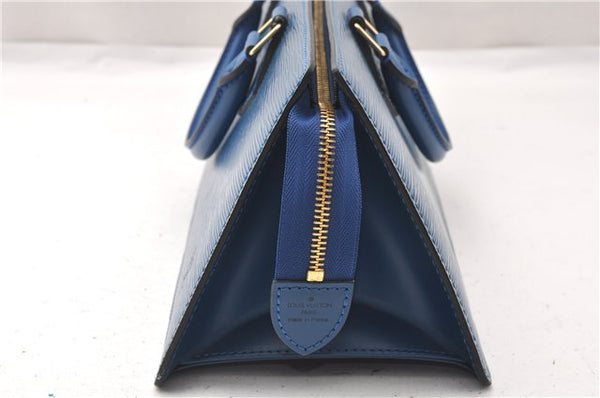 Authentic Louis Vuitton Epi Sac Triangle Hand Bag Blue M52095 LV 7545F