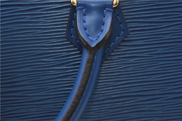 Authentic Louis Vuitton Epi Sac Triangle Hand Bag Blue M52095 LV 7545F