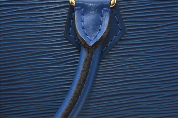 Authentic Louis Vuitton Epi Sac Triangle Hand Bag Blue M52095 LV 7545F