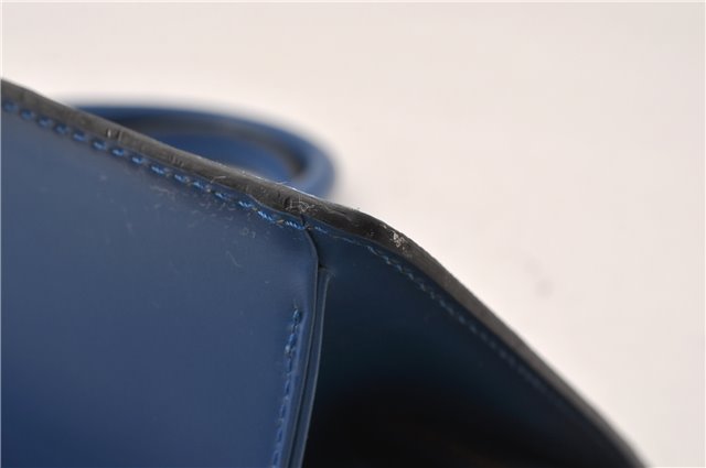 Authentic Louis Vuitton Epi Sac Triangle Hand Bag Blue M52095 LV 7545F