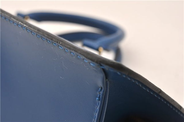 Authentic Louis Vuitton Epi Sac Triangle Hand Bag Blue M52095 LV 7545F