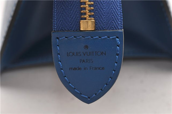 Authentic Louis Vuitton Epi Sac Triangle Hand Bag Blue M52095 LV 7545F