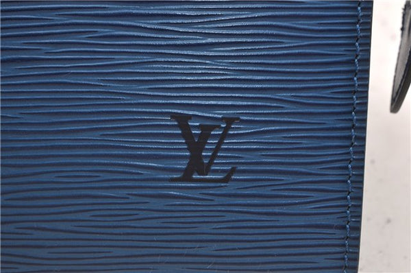 Authentic Louis Vuitton Epi Sac Triangle Hand Bag Blue M52095 LV 7545F