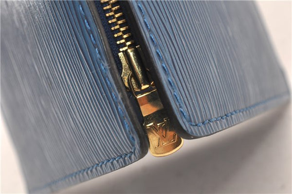 Authentic Louis Vuitton Epi Sac Triangle Hand Bag Blue M52095 LV 7545F