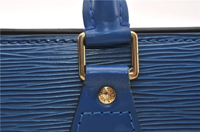Authentic Louis Vuitton Epi Sac Triangle Hand Bag Blue M52095 LV 7545F