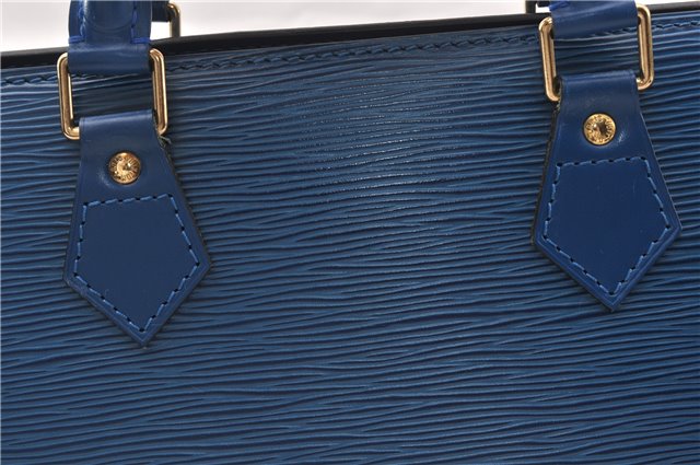 Authentic Louis Vuitton Epi Sac Triangle Hand Bag Blue M52095 LV 7545F