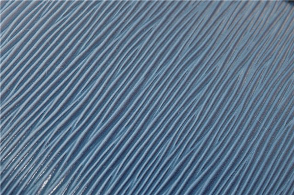 Authentic Louis Vuitton Epi Sac Triangle Hand Bag Blue M52095 LV 7545F