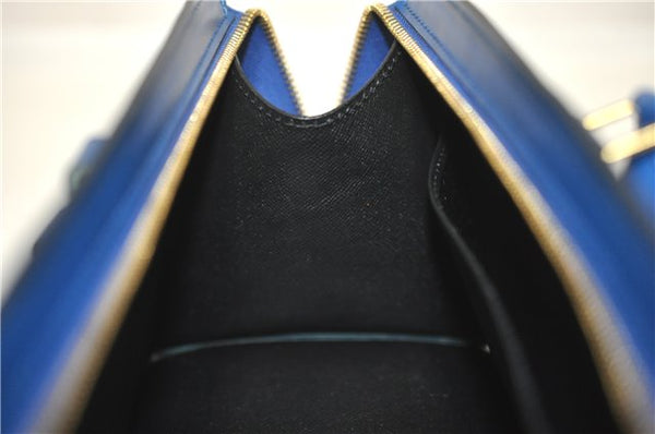 Authentic Louis Vuitton Epi Sac Triangle Hand Bag Blue M52095 LV 7545F