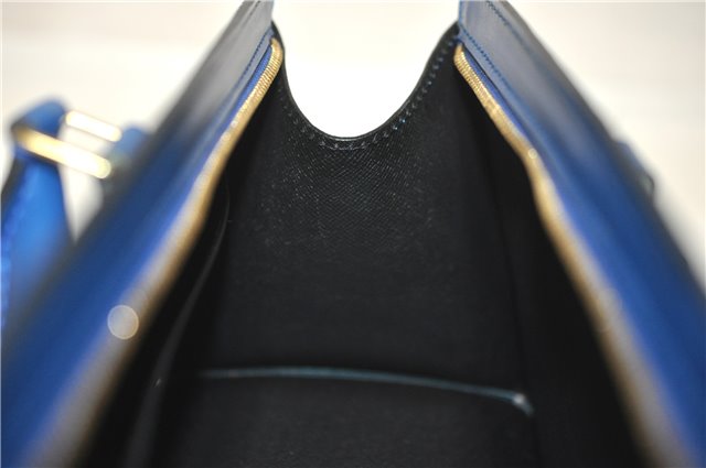 Authentic Louis Vuitton Epi Sac Triangle Hand Bag Blue M52095 LV 7545F