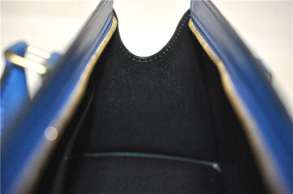 Authentic Louis Vuitton Epi Sac Triangle Hand Bag Blue M52095 LV 7545F