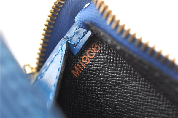 Authentic Louis Vuitton Epi Sac Triangle Hand Bag Blue M52095 LV 7545F