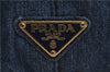 Authentic PRADA Canapa L Canvas Shoulder Tote Hand Bag Denim Blue 7547D