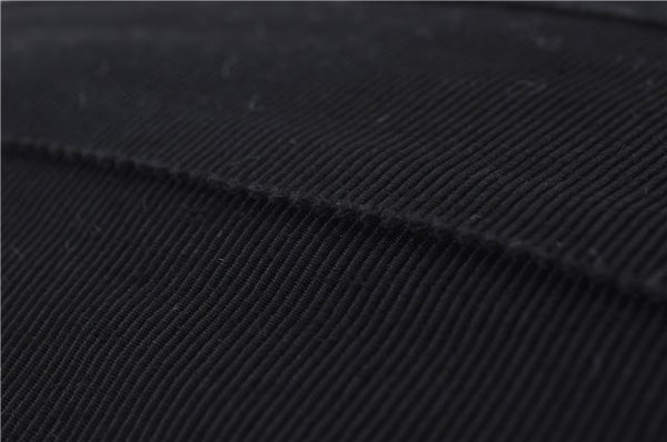 Authentic Ferragamo Canvas Leather Shoulder Tote Bag Black 7555D