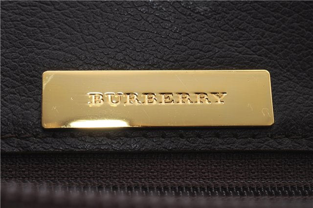 Authentic BURBERRY Vintage Leather Hand Bag Purse Brown 7561C