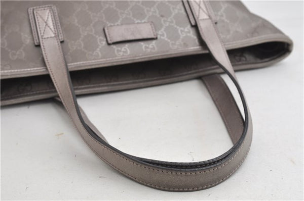 Authentic GUCCI GG Imprime Shoulder Tote Bag PVC Leather 211138 Purple 7561F