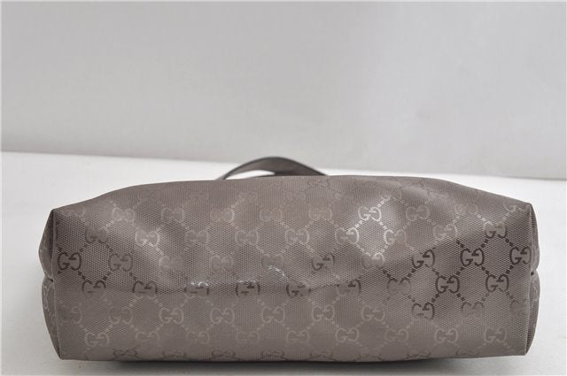 Authentic GUCCI GG Imprime Shoulder Tote Bag PVC Leather 211138 Purple 7561F