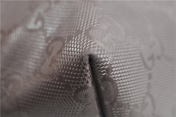 Authentic GUCCI GG Imprime Shoulder Tote Bag PVC Leather 211138 Purple 7561F