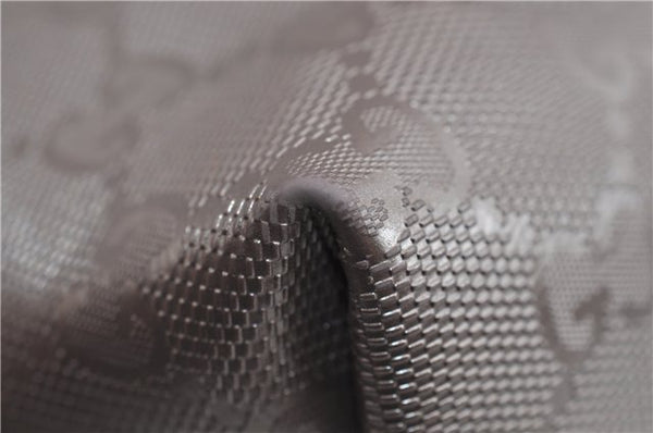 Authentic GUCCI GG Imprime Shoulder Tote Bag PVC Leather 211138 Purple 7561F