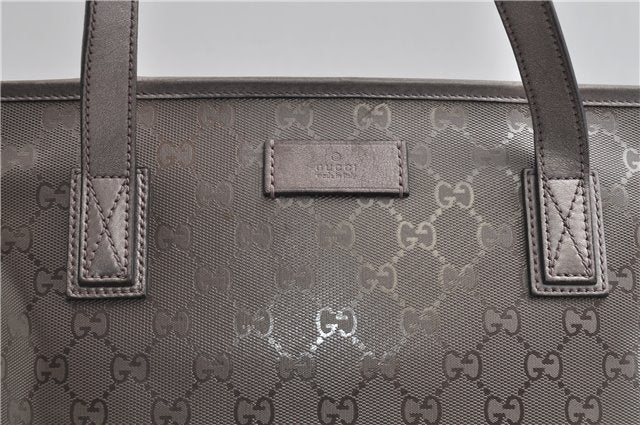 Authentic GUCCI GG Imprime Shoulder Tote Bag PVC Leather 211138 Purple 7561F