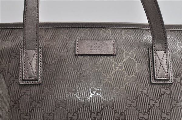 Authentic GUCCI GG Imprime Shoulder Tote Bag PVC Leather 211138 Purple 7561F