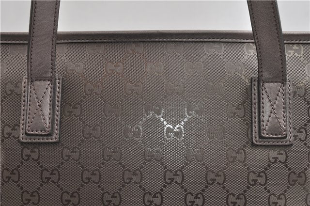 Authentic GUCCI GG Imprime Shoulder Tote Bag PVC Leather 211138 Purple 7561F