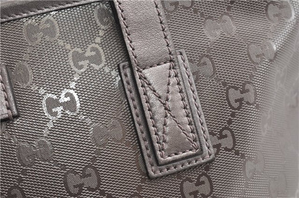 Authentic GUCCI GG Imprime Shoulder Tote Bag PVC Leather 211138 Purple 7561F