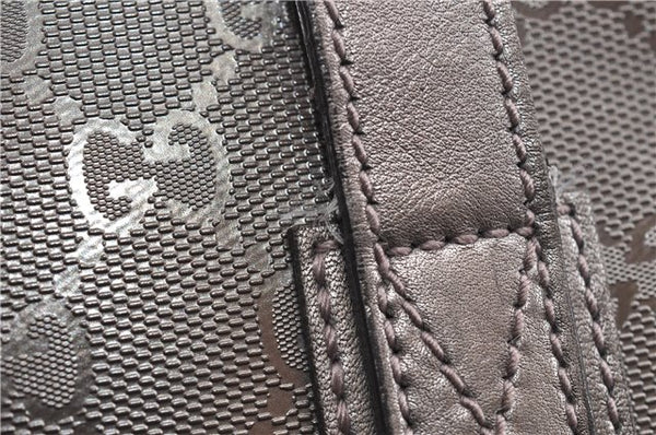 Authentic GUCCI GG Imprime Shoulder Tote Bag PVC Leather 211138 Purple 7561F