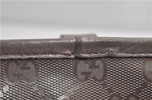 Authentic GUCCI GG Imprime Shoulder Tote Bag PVC Leather 211138 Purple 7561F