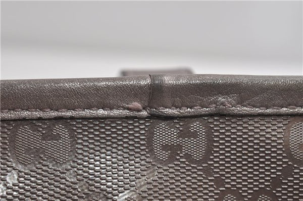 Authentic GUCCI GG Imprime Shoulder Tote Bag PVC Leather 211138 Purple 7561F