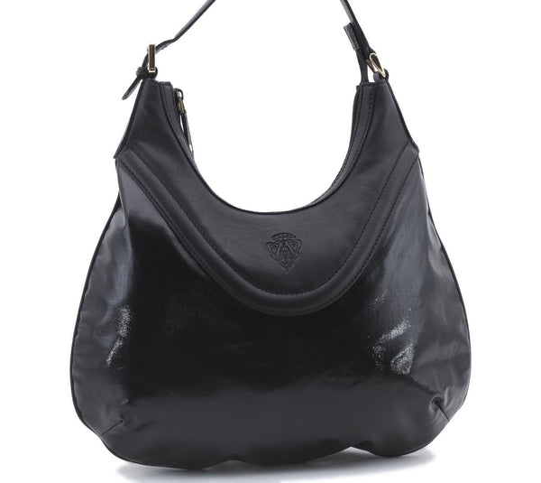 Authentic GUCCI Hysteria Shoulder Tote Bag GG PVC Leather 262903 Black 7565B
