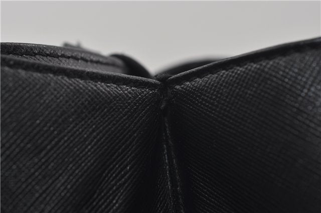 Authentic Ferragamo Gancini Leather Shoulder Tote Bag Black 7565D