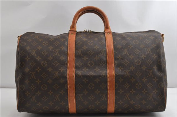 Authentic Louis Vuitton Monogram Keepall Bandouliere 50 M41416 Boston Bag 7565F