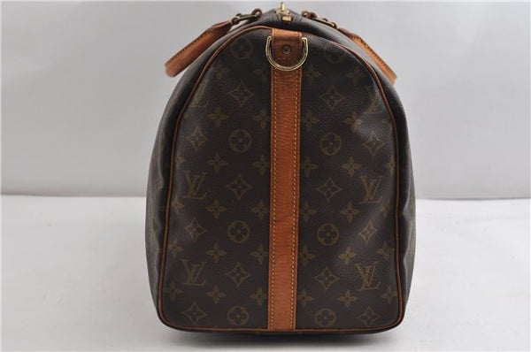 Authentic Louis Vuitton Monogram Keepall Bandouliere 50 M41416 Boston Bag 7565F